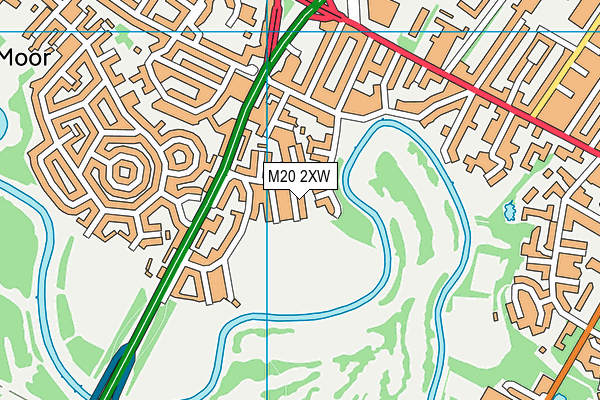 M20 2XW map - OS VectorMap District (Ordnance Survey)