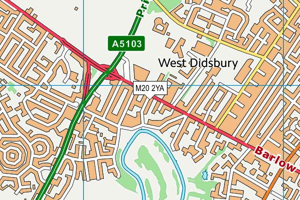 M20 2YA map - OS VectorMap District (Ordnance Survey)