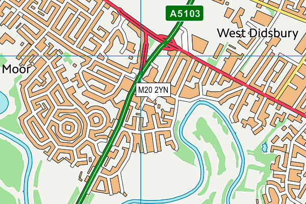 M20 2YN map - OS VectorMap District (Ordnance Survey)