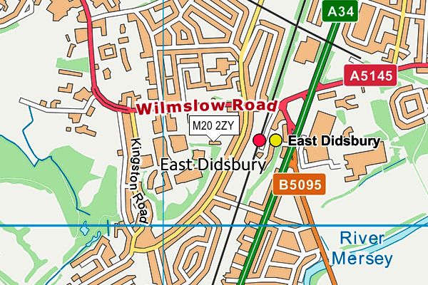 M20 2ZY map - OS VectorMap District (Ordnance Survey)