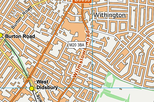 M20 3BA map - OS VectorMap District (Ordnance Survey)