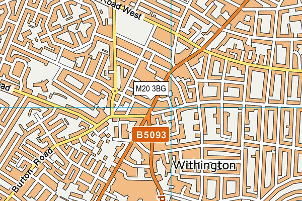 M20 3BG map - OS VectorMap District (Ordnance Survey)