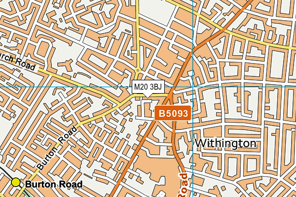 M20 3BJ map - OS VectorMap District (Ordnance Survey)