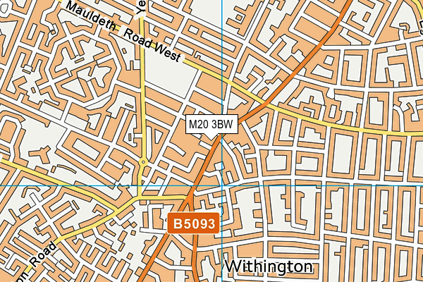 M20 3BW map - OS VectorMap District (Ordnance Survey)