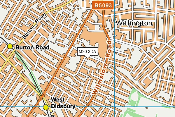 M20 3DA map - OS VectorMap District (Ordnance Survey)
