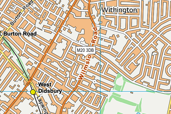 M20 3DB map - OS VectorMap District (Ordnance Survey)