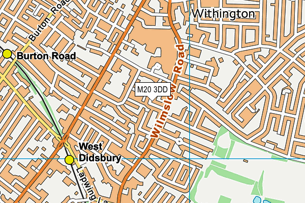 M20 3DD map - OS VectorMap District (Ordnance Survey)