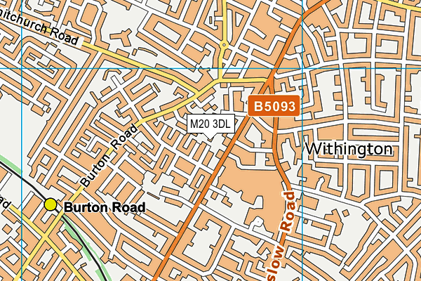 M20 3DL map - OS VectorMap District (Ordnance Survey)