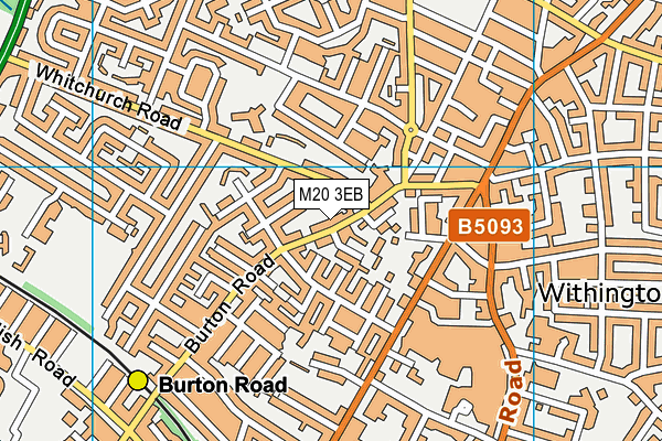 Withington Baths & Leisure Centre map (M20 3EB) - OS VectorMap District (Ordnance Survey)