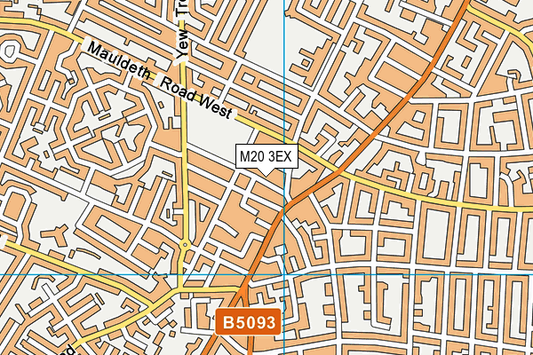 M20 3EX map - OS VectorMap District (Ordnance Survey)