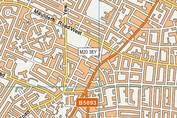 M20 3EY map - OS VectorMap District (Ordnance Survey)