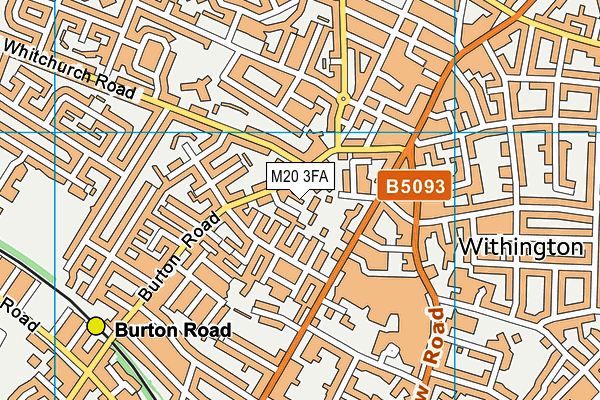 M20 3FA map - OS VectorMap District (Ordnance Survey)