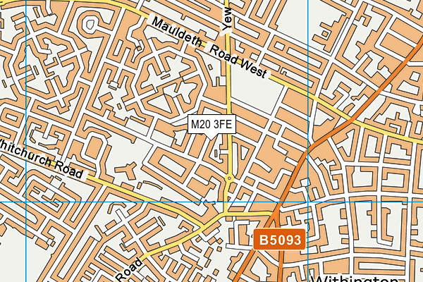 M20 3FE map - OS VectorMap District (Ordnance Survey)