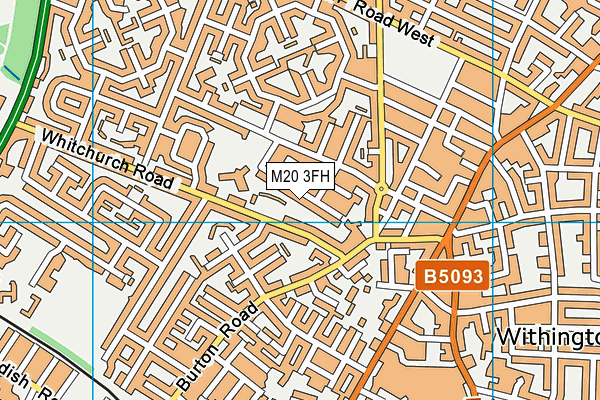 M20 3FH map - OS VectorMap District (Ordnance Survey)