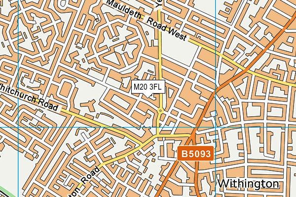 M20 3FL map - OS VectorMap District (Ordnance Survey)