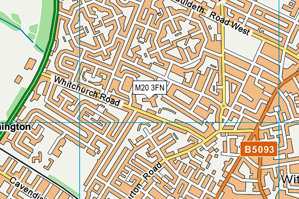 M20 3FN map - OS VectorMap District (Ordnance Survey)