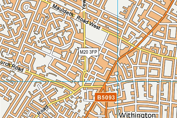 M20 3FP map - OS VectorMap District (Ordnance Survey)