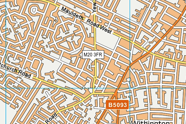 M20 3FR map - OS VectorMap District (Ordnance Survey)