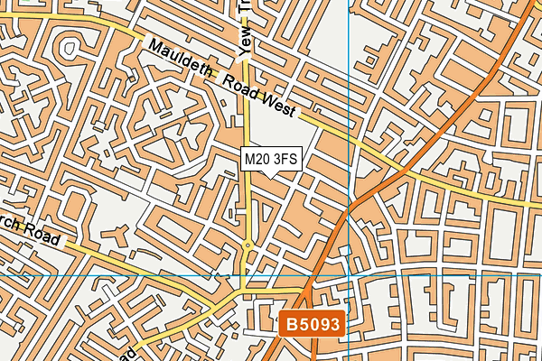 M20 3FS map - OS VectorMap District (Ordnance Survey)