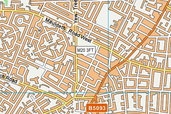 M20 3FT map - OS VectorMap District (Ordnance Survey)