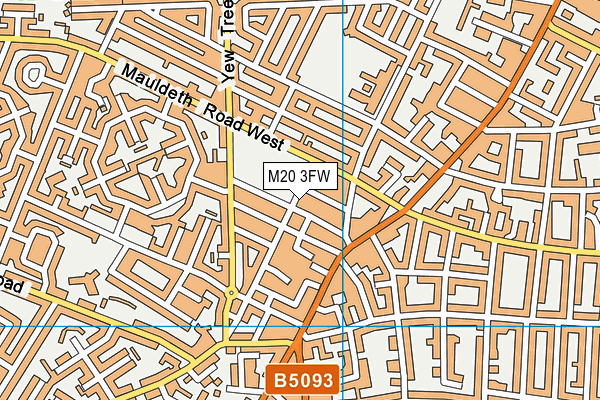 M20 3FW map - OS VectorMap District (Ordnance Survey)