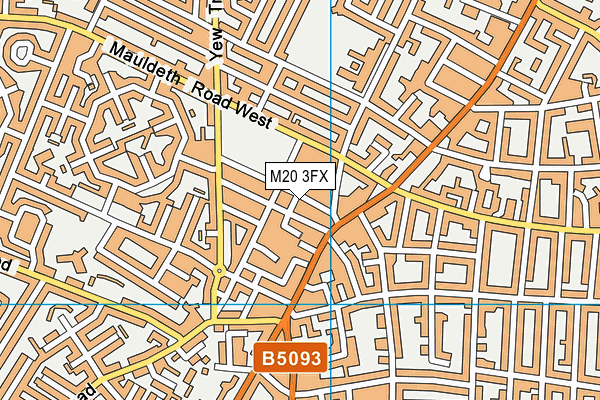 M20 3FX map - OS VectorMap District (Ordnance Survey)