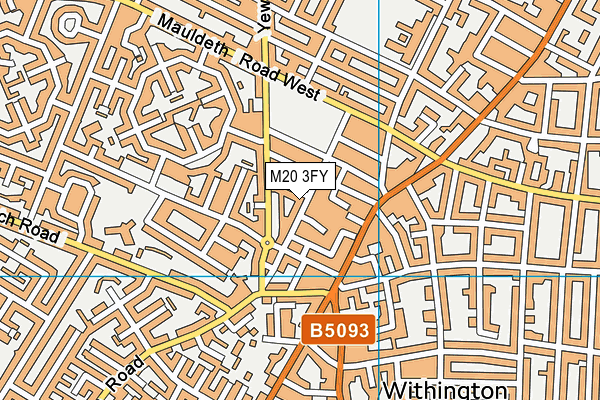 M20 3FY map - OS VectorMap District (Ordnance Survey)