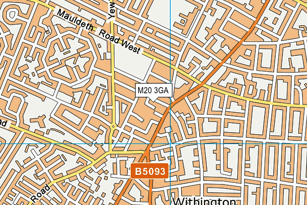 M20 3GA map - OS VectorMap District (Ordnance Survey)