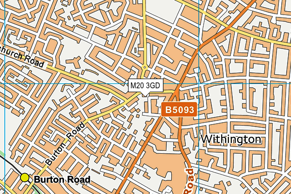 M20 3GD map - OS VectorMap District (Ordnance Survey)