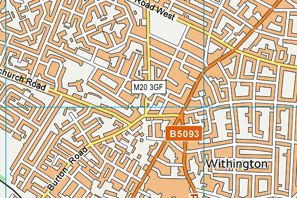 M20 3GF map - OS VectorMap District (Ordnance Survey)