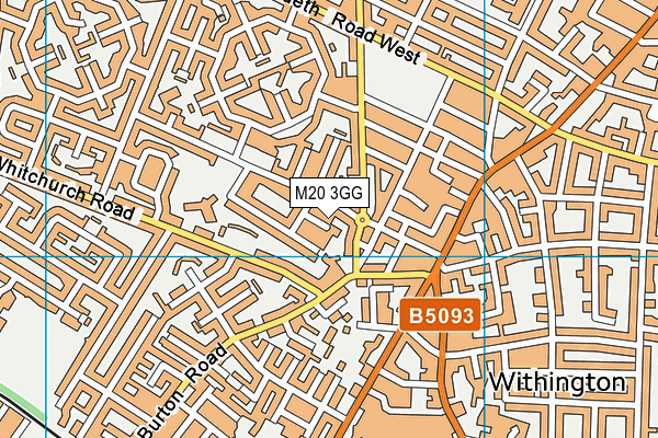M20 3GG map - OS VectorMap District (Ordnance Survey)