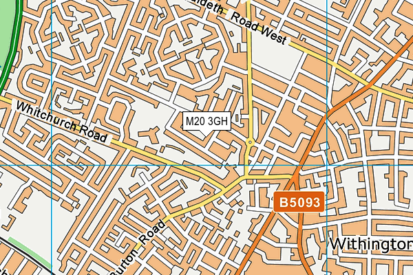 M20 3GH map - OS VectorMap District (Ordnance Survey)