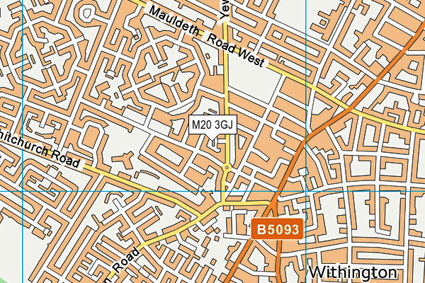 M20 3GJ map - OS VectorMap District (Ordnance Survey)