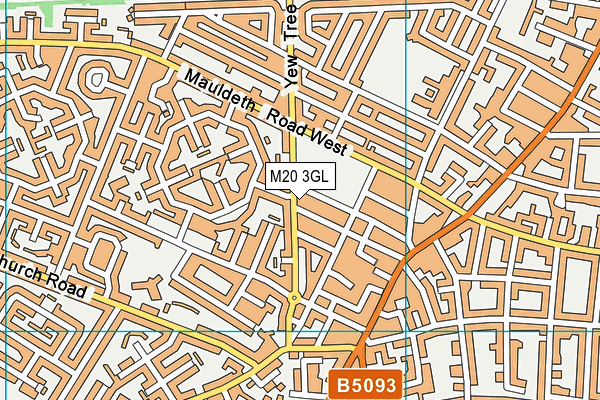 M20 3GL map - OS VectorMap District (Ordnance Survey)