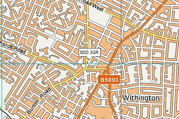 M20 3GR map - OS VectorMap District (Ordnance Survey)