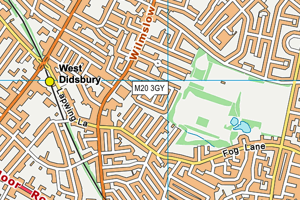 M20 3GY map - OS VectorMap District (Ordnance Survey)