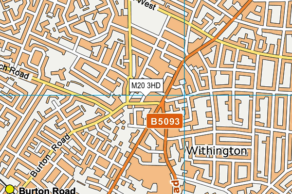M20 3HD map - OS VectorMap District (Ordnance Survey)