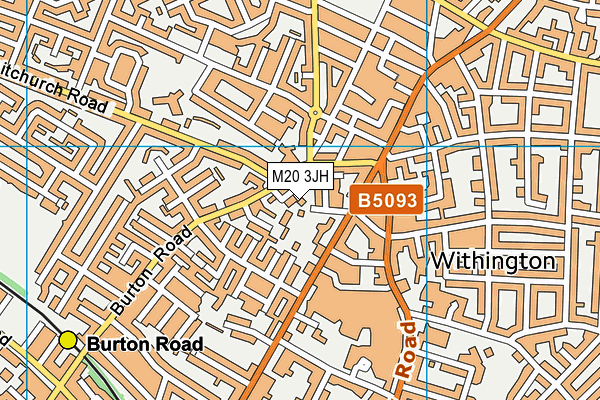 M20 3JH map - OS VectorMap District (Ordnance Survey)