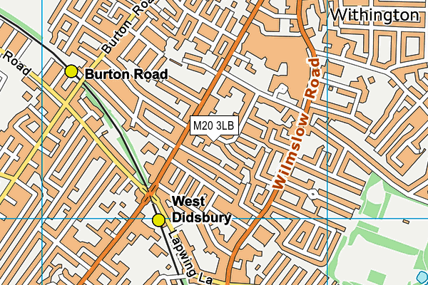 M20 3LB map - OS VectorMap District (Ordnance Survey)