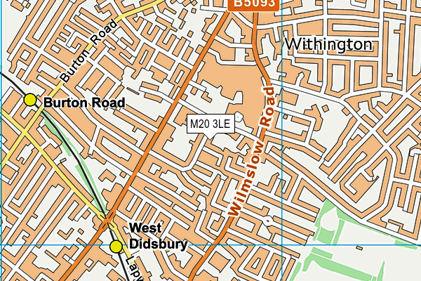 M20 3LE map - OS VectorMap District (Ordnance Survey)