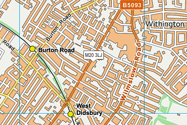 M20 3LJ map - OS VectorMap District (Ordnance Survey)