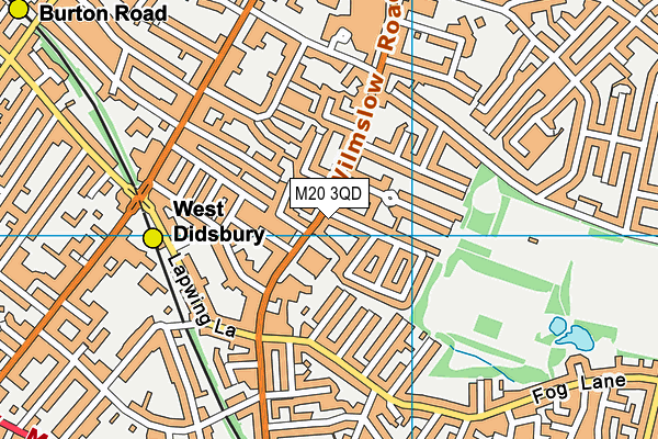 M20 3QD map - OS VectorMap District (Ordnance Survey)