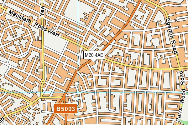 M20 4AE map - OS VectorMap District (Ordnance Survey)