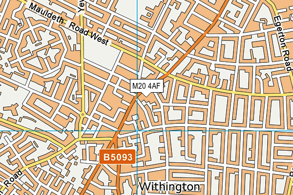 M20 4AF map - OS VectorMap District (Ordnance Survey)