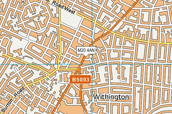 M20 4AN map - OS VectorMap District (Ordnance Survey)