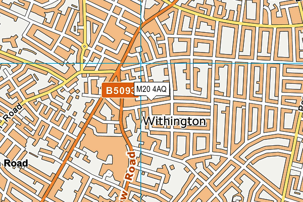 M20 4AQ map - OS VectorMap District (Ordnance Survey)