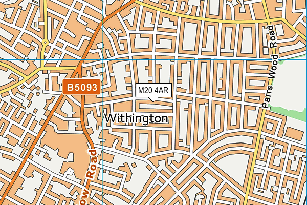 M20 4AR map - OS VectorMap District (Ordnance Survey)