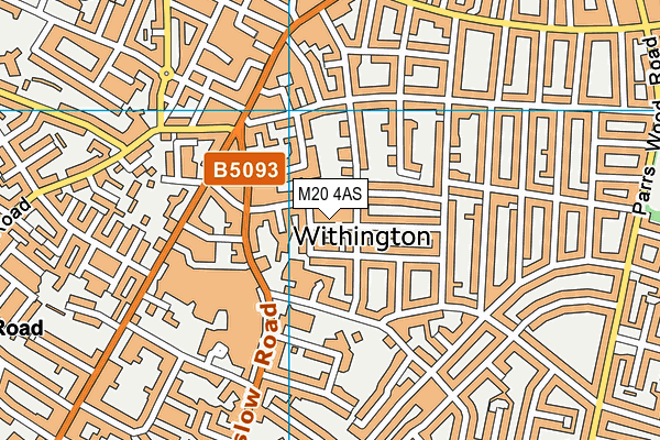 M20 4AS map - OS VectorMap District (Ordnance Survey)