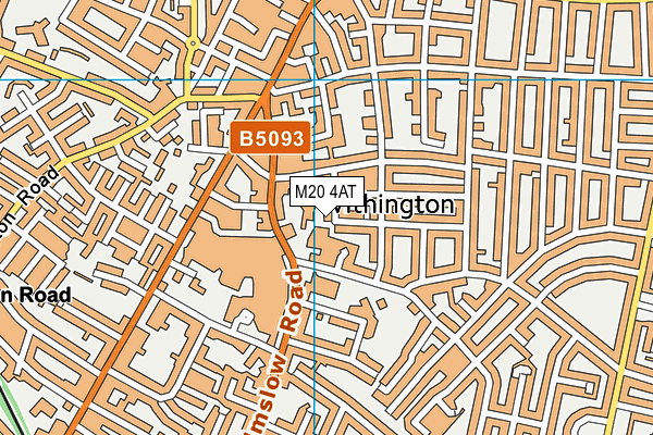 M20 4AT map - OS VectorMap District (Ordnance Survey)