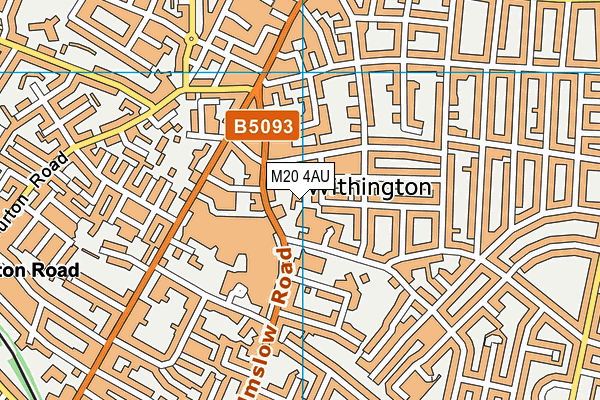 M20 4AU map - OS VectorMap District (Ordnance Survey)